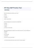 ATI Teas A&P Practice Test  2023/2024