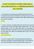 ATI RN FUNDAMENTALS PROCTORED (REAL) EXAM 2020 WITH NGN A+ VERIFIED QUESTIONS AND ANSWERS