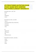 ATI PROCTORED NUTRITION EXAM STUDY GUIDE WITH VERIFIED SOLUTIONS ALREADY GRADED A+