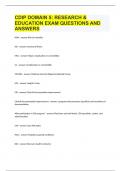 CDIP DOMAIN 5 RESEARCH & EDUCATION EXAM QUESTIONS AND ANSWERS.