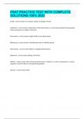 PSAT PRACTICE TEST WITH COMPLETE SOLUTIONS 100% 2023  Gratify - correct answer (v.) to please, satisfy; to indulge or humor  Subsidence - correct answer A depression of the land surface as a result of groundwater being pumped. Cracks and fissures can appe