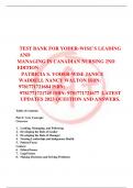 TEST BANK FOR YODER-WISE’S LEADING  AND  MANAGING IN CANADIAN NURSING 2ND  EDITION  PATRICIA S. YODER-WISE JANICE  WADDELL NANCY WALTON ISBN:  9781771721684 ISBN:  9781771721745 ISBN: 9781771721677 LATEST  UPDATES 2023 QUESTION AND ANSWERS.