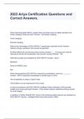  2023 Ariya Certification Questions and Correct Answers.