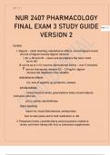 NUR 2407 Pharmacology - Rasmussen PHARMACOLOGY FINAL EXAM 3 STUDY GUIDE VERSION 2.