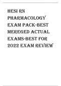 HESI RN PHARMACOLOGY  /ACTUAL EXAM QUESTIONS & ANSWERS 2022/2023 LATEST UPDATE / GRADED A+