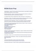 BCBA Exam Prep Questions and Answers Graded A