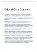 LATEST Critical Care Dosages EXAM