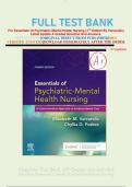          FULL TEST BANK For Essentials Of Psychiatric Mental Health Nursing (4TH Edition By Varcarolis) Latest Update A Graded Question And Answers.  