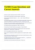 TAMIS Exam Questions and Correct Answers 