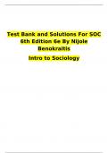 Complete exam pack for midterm and final exam plus test bank for sociology 6th edition  by Nijole verified questions and answers  graded A+