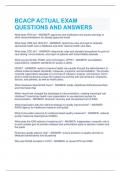 BCACP ACTUAL EXAM  QUESTIONS AND ANSWERS