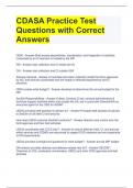 CDASA Practice Test Questions with Correct Answers