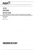 AQA GCSE HISTORY 8145/1A/D Paper 1 Section A/D: America, 1920–1973: Opportunity and inequality  Mark scheme June 2023 Version: 1.0 Final ACTUAL PAPER