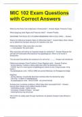 BUNDLE FOR MIC 102 Exam Questions with Correct Answers