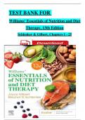 TEST BANK For Williams' Essentials of Nutrition and Diet Therapy, 13th Edition Schlenker & Gilbert, Verified Chapters 1 - 25, Complete Newest Version