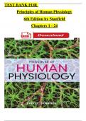 TEST BANK For Principles of Human Physiology, 6th Edition by Stanfield, Verified Chapters 1 - 24, Complete Newest Version