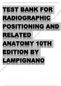 TEST BANK FORRADIOGRAPHICPOSITIONING ANDRELATEDANATOMY 10THEDITION BYLAMPIGNANO