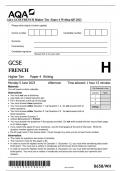 AQA GCSE FRENCH Higher Tier Paper 4 Writing QP 2023