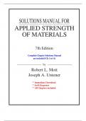 Solutions for Applied Strength of Materials, 7th Edition Mott (All Chapters included)