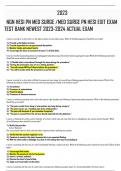 2023 NGN HESI PN MED SURGE /MED SURGE PN HESI EXIT EXAM  TEST BANK NEWEST 2023-2024 ACTUAL EXAM