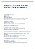 CRIS TEST QUESTIONS WITH 100% CORRECT ANSWERS GRADED A+