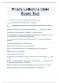 Milady Esthetics State  Board Test