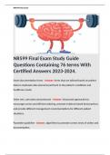 NR599 Final Exam Study Guide Questions Containing 76 terms With Certified Answers 2023-2024. 