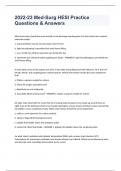 2022-23 Med-Surg HESI Practice Questions & Answers