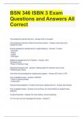 BSN 346 ISBN 3 Exam Questions and Answers All Correct