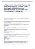 JFC (Joint Doctrine USAF Doctrine US Army Doctrine USN Doctrine USMC Doctrine USSOCOM Doctrine) UPDATED EXAM QUESTIONS WITH 100% CORRECT ANSWERS.