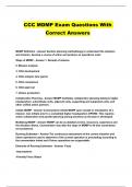 CCC MDMP Exam Questions With Correct Answers