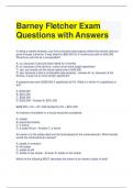 Barney Fletcher Exam Questions with Answers