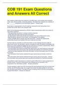 COB 191 Exam Questions and Answers All Correct