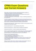 CPMA Exam Questions and Correct Answers