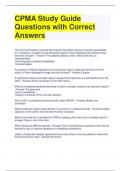 CPMA Study Guide Questions with Correct Answers