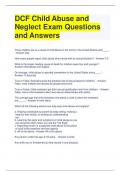 DCF Child Abuse and Neglect Exam Questions and Answers