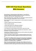 CCM 330 Final Exam Questions With Answers 