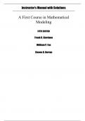 Solutions Manual for A First Course in Mathematical Modeling 5th Edition By Frank Giordano, William Fox, Steven Horton (All Chapters, 100% Original Verified, A+ Grade)