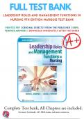 Leadership Roles and Management Functions in Nursing 9th Edition Marquis Test Bank