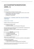 Samenvatting accountantsonderzoek - deel 1