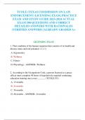 TCOLE (TEXAS COMMISSION ON LAW ENFORCEMENT) LICENSING EXAM, PRACTICE EXAM AND STUDY GUIDE 2023-2024 ACTUAL EXAM 500 QUESTIONS AND CORRECT DETAILED ANSWERS WITH RATIONALES (VERIFIED ANSWERS) |ALREADY GRADED A+ 