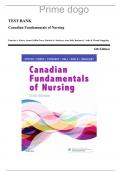 Test Bank for Canadian Fundamentals of Nursing, 6th Edition| Test Bank for Canadian Fundamentals of Nursing 6th Edition by Potter > all chapters 1-48 (questions & answers) A+ guide.