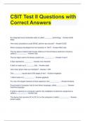 CSIT Test II Questions with Correct Answers