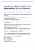 Lead Developer Appian - General Notes Exam Questions with correct Answers 100%