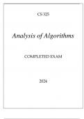 CS 325 ANALYSIS OF ALGORITHMS COMPLETED EXAM 2024