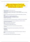 Differential Diagnosis Final Exam  2024|Questions with Correct Answers|  Certified Quality Graded A+ 