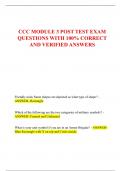 CCC MODULE 3 POST TEST EXAM  QUESTIONS WITH 100% CORRECT  AND VERIFIED ANSWERS