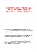 CCC MODULE 1 POST TEST EXAM  QUESTIONS AND CORRECT  ANSWERS ALREADY GRADED A+