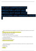 PN VATI COMPREHENSIVE PREDICTOR LATEST 2023 GREENLIGHT EXAM STUDY QUESTIONS AND ANSWERS RATED A