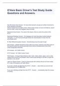 O'Hare Basic Driver's Test Study Guide Questions and Answers.